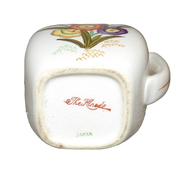 VTG Japan Hinode Flower Pitcher Creamer Colorful Hand Painted 3.75" x 4"x 2" - Picture 6 of 6